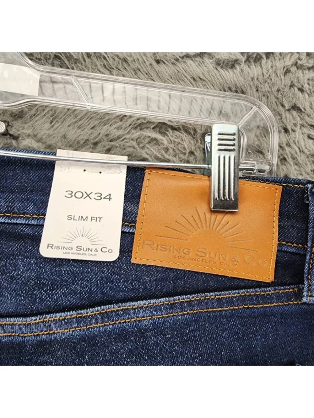 Rising Sun & Co Jeans Mens 30x34 Blue Stretch Mid Rise The Slim Fit *NWT*
